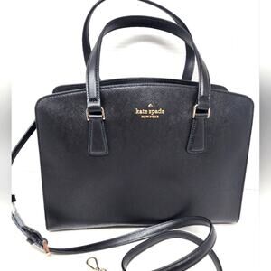 Kate‎ Spade Black Purse Satchel Med Gold Tone Hardware Leather Women's Bag NWT